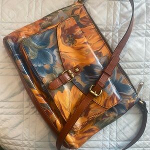 Patricia Nash Multicolor Floral Leather Shoulder Bag